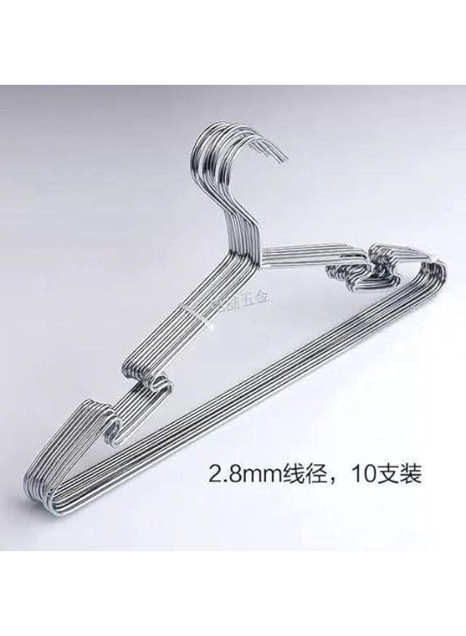 "Luxury Clothes Hanger Set – 10 Pieces, made of heavy-duty high-quality stainless steel. Designed with exceptional strength and durability to withstand all types of heavy clothing such as coats and jackets. (TG)" - Image 5